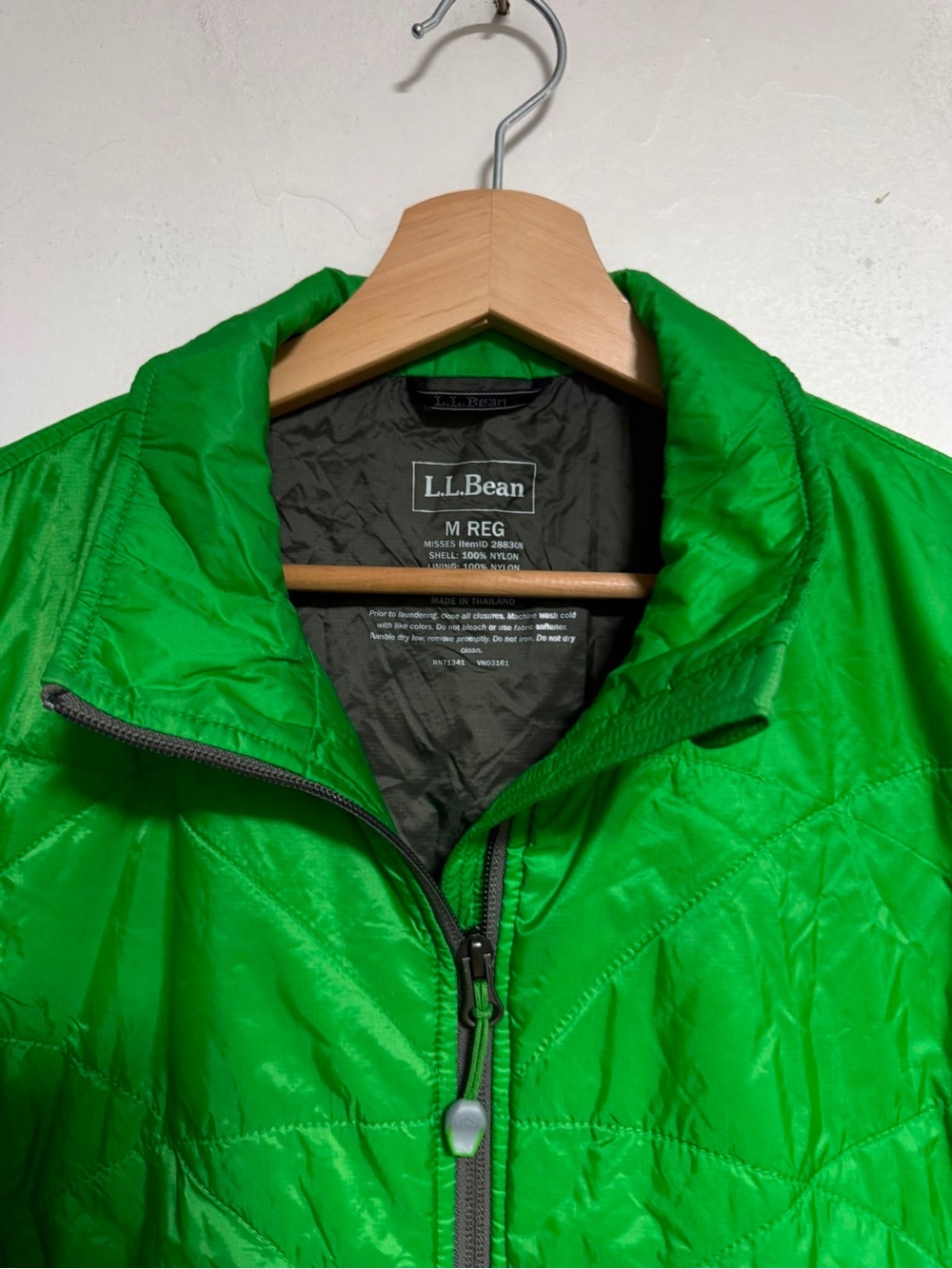 L.L.Bean Green Quilted Lightweight Insulated Full Zip Jacket Women’s M Regular - Picture 3 of 8